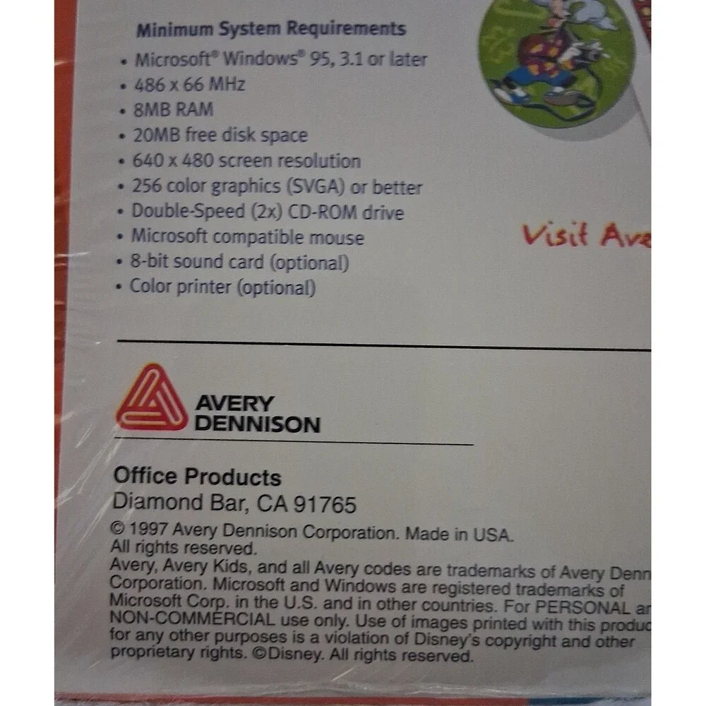 AVERY Kids Mickey's Stickers & Stuff Printing Fun Kit